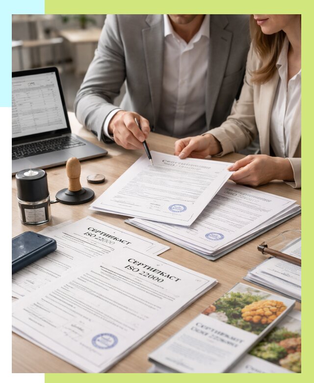 Сертификат ISO 22000 в Белове от 43436 р. под ключ | Алешин-Блв